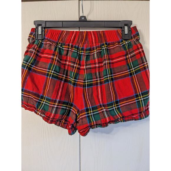 Old Navy Women's Red Plaid Elastic Waist Mid Rise Cotton Pajama Short Size XS - Picture 2 of 4